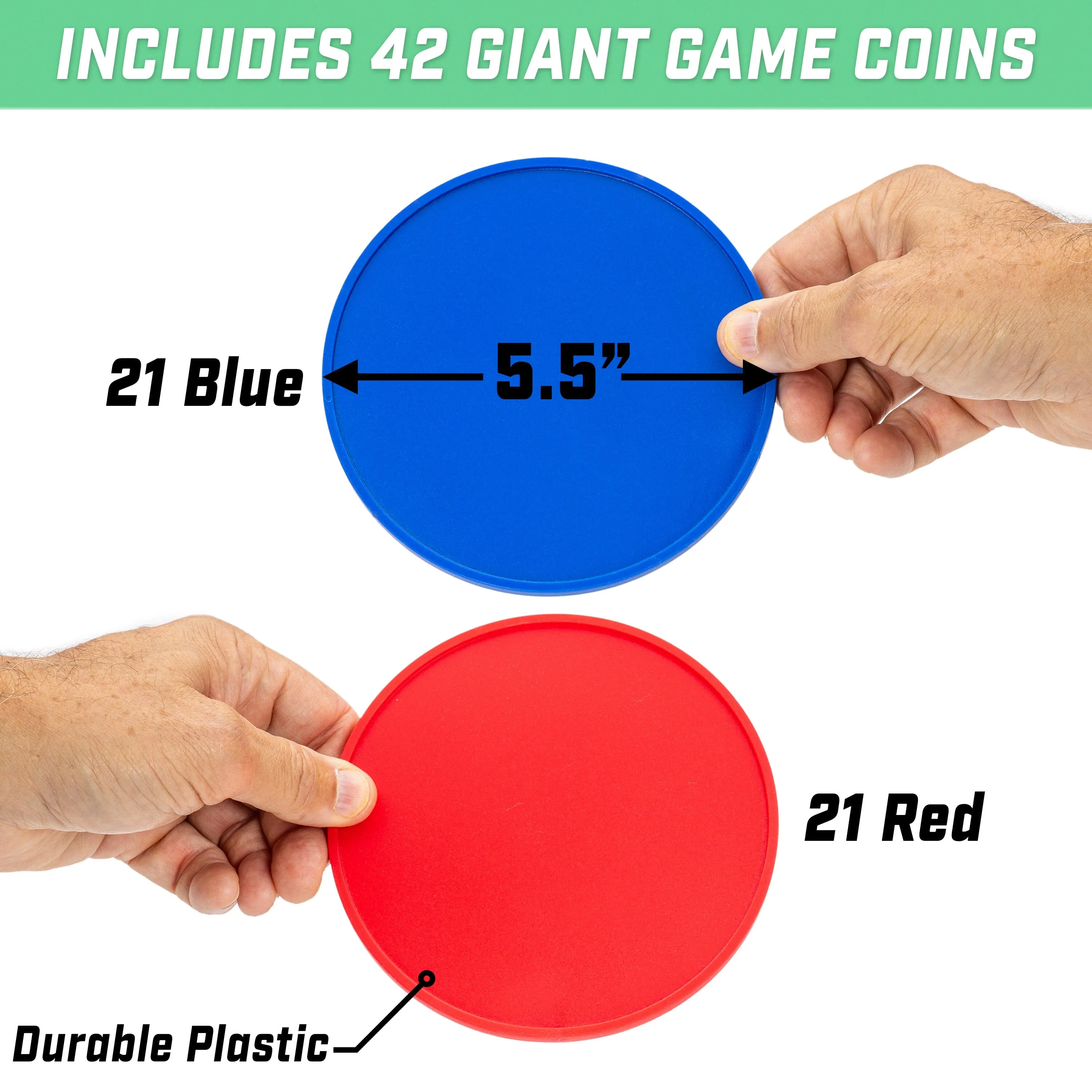 GoSports 4 ft Wide Portable 4-in-a-Row Game - Dark Wood