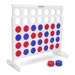 GoSports 4 ft Wide Portable 4-in-a-Row Game - White