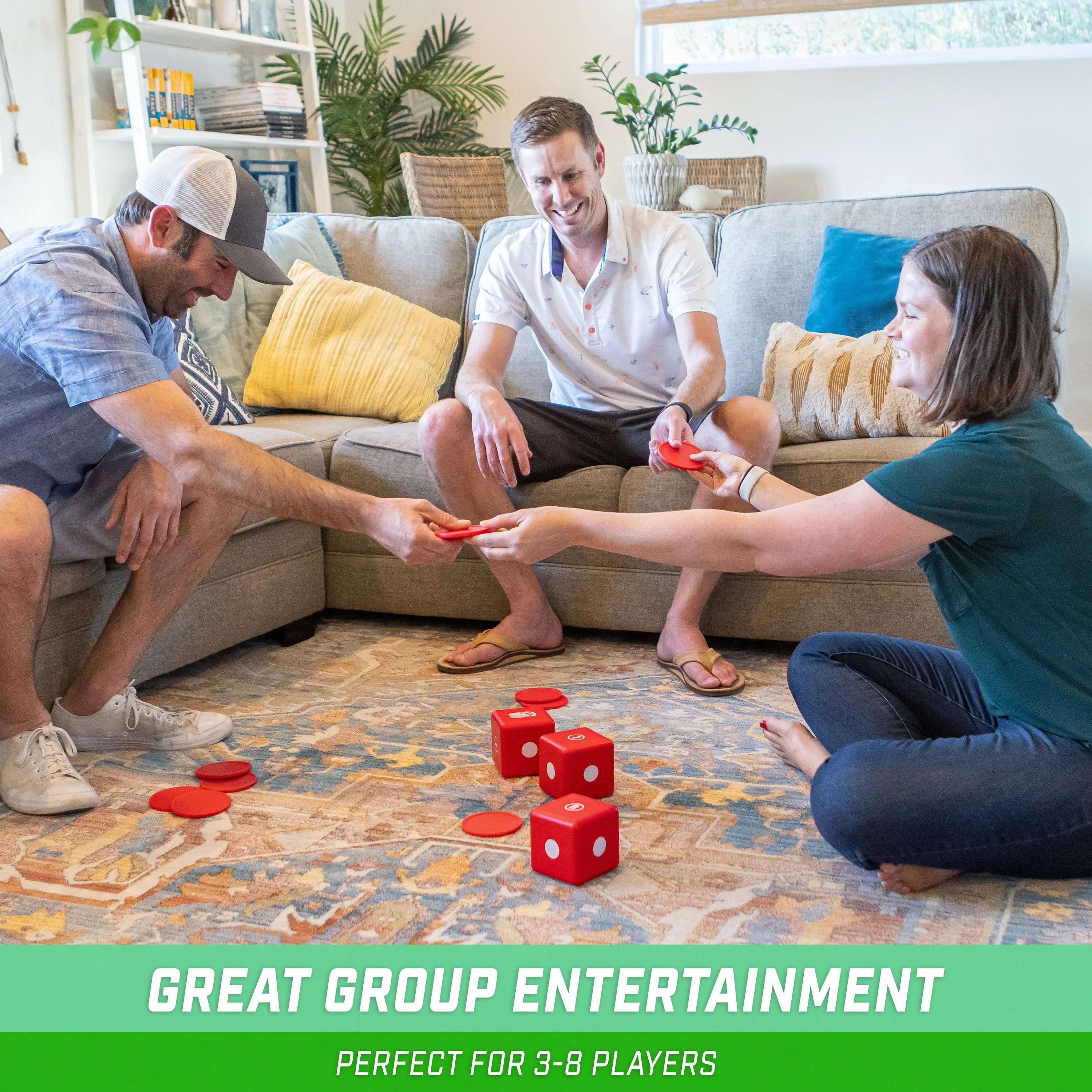 GoSports Left Right Middle 3.5" Giant Dice Game - Foam