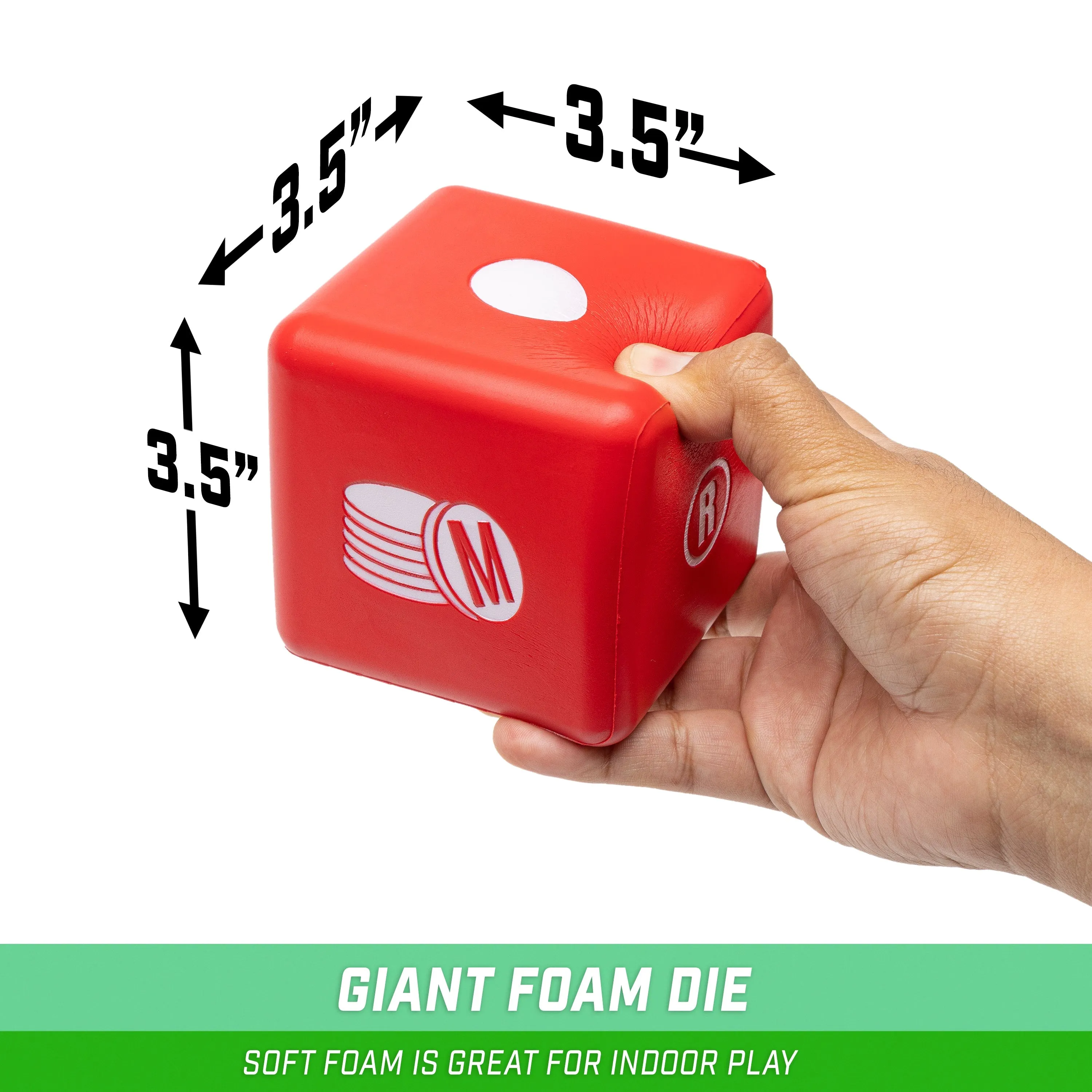GoSports Left Right Middle 3.5" Giant Dice Game - Foam