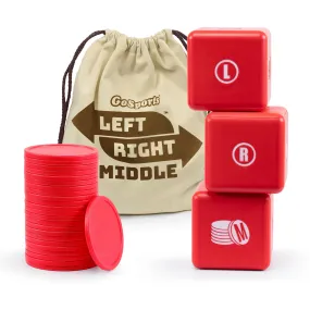 GoSports Left Right Middle 3.5" Giant Dice Game - Foam