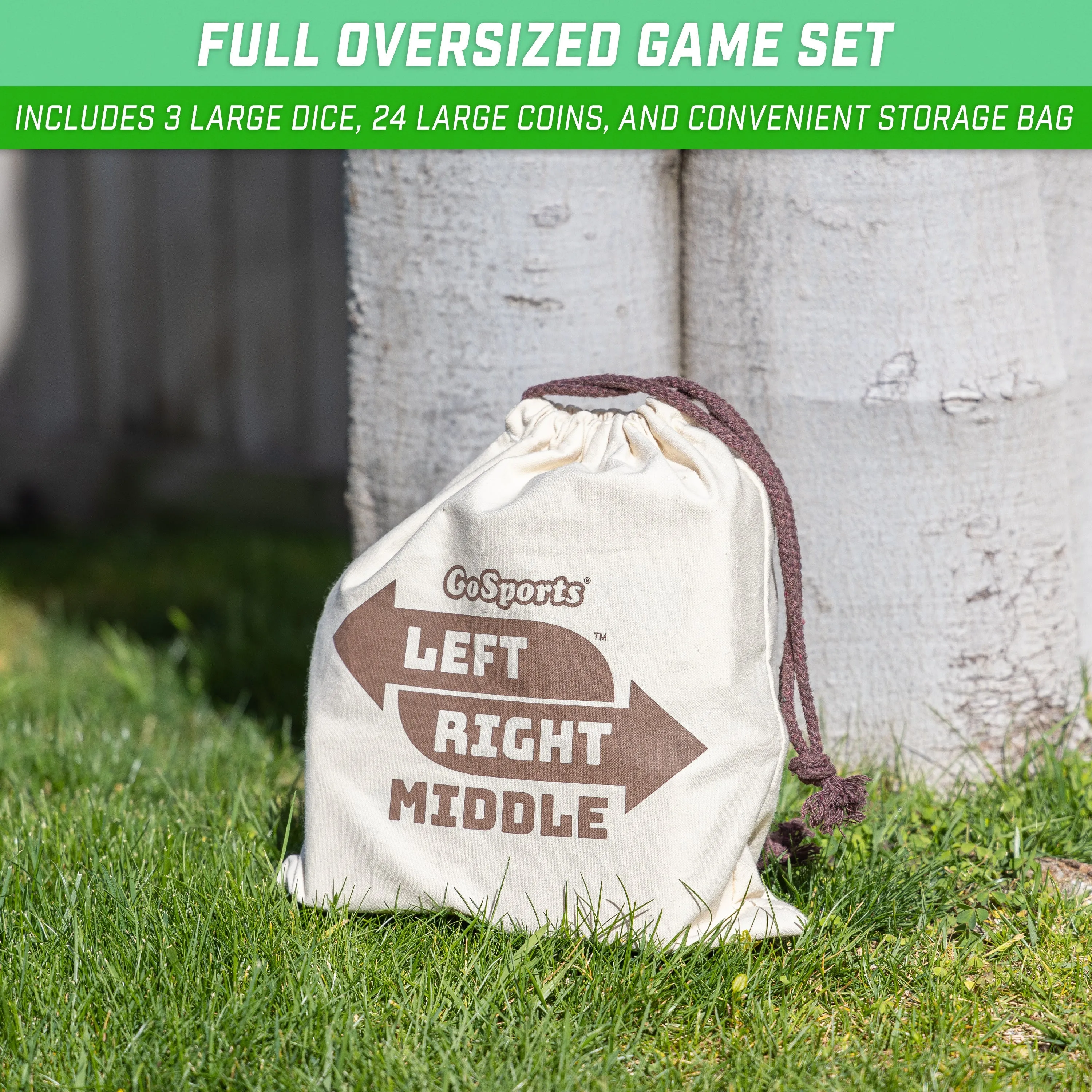 GoSports Left Right Middle 3.5" Giant Dice Game - Foam