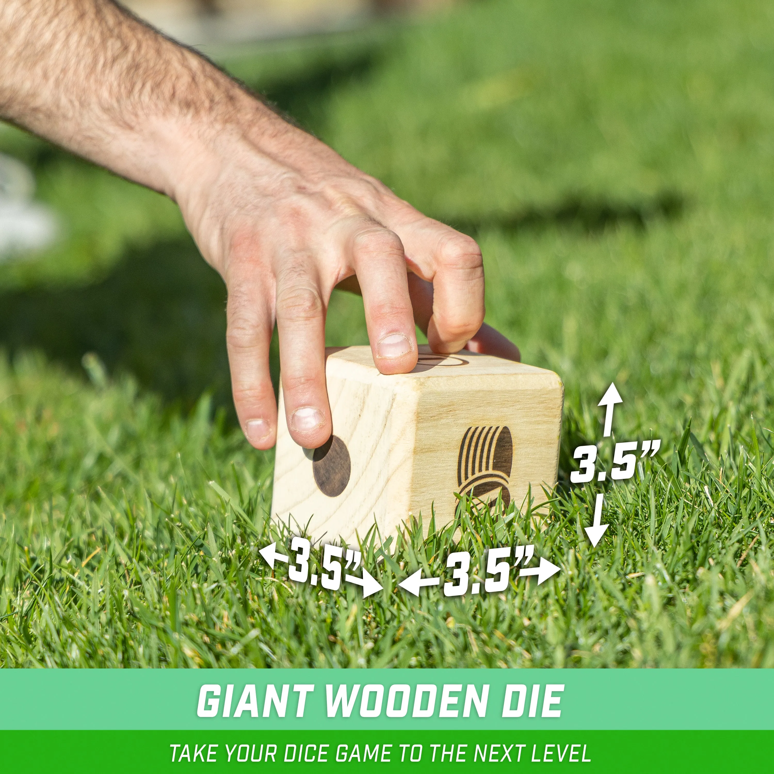 GoSports Left Right Middle 3.5" Giant Dice Game - Wood