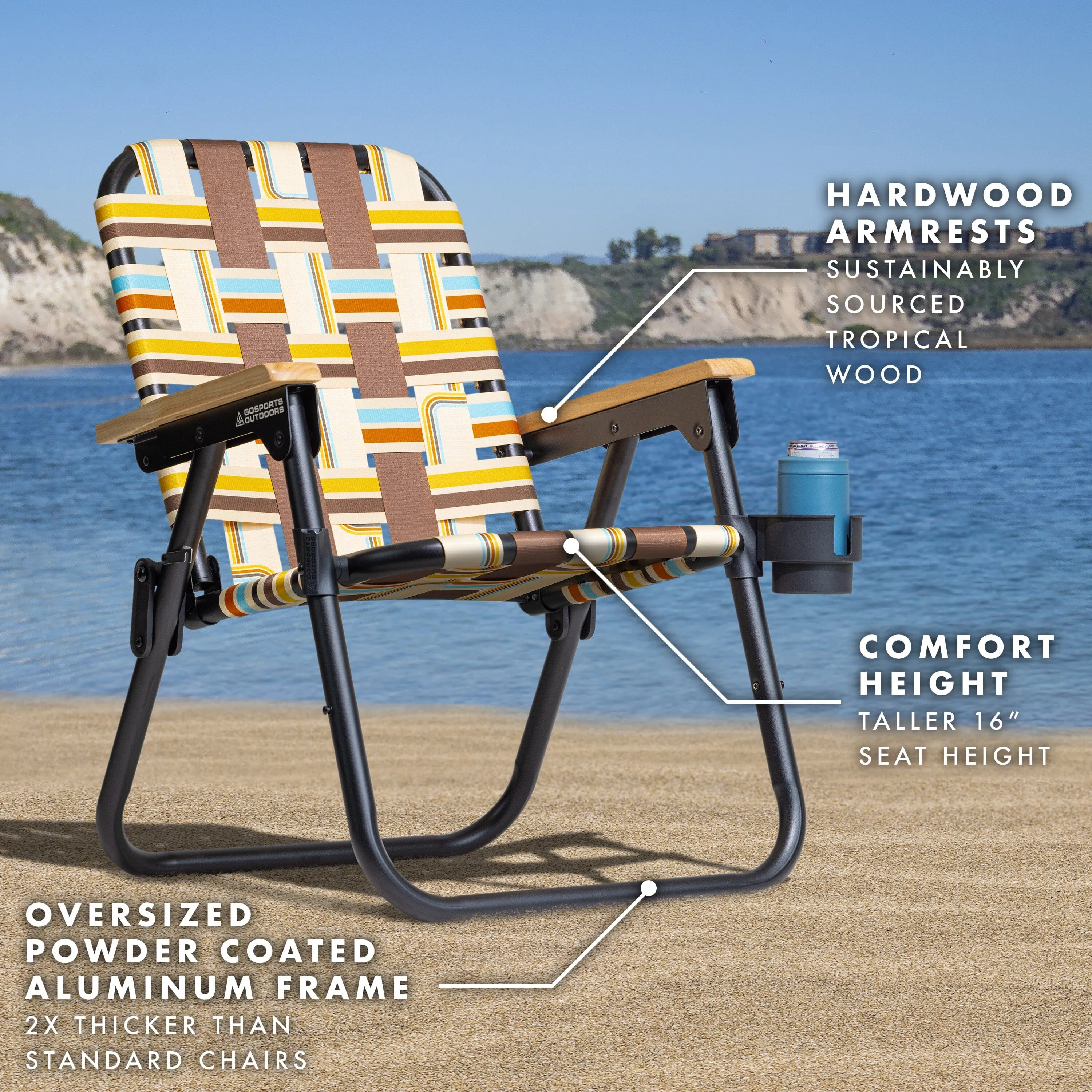 GoSports Outdoors WOVN Premium Beach & Camping Chair - DRIFTER