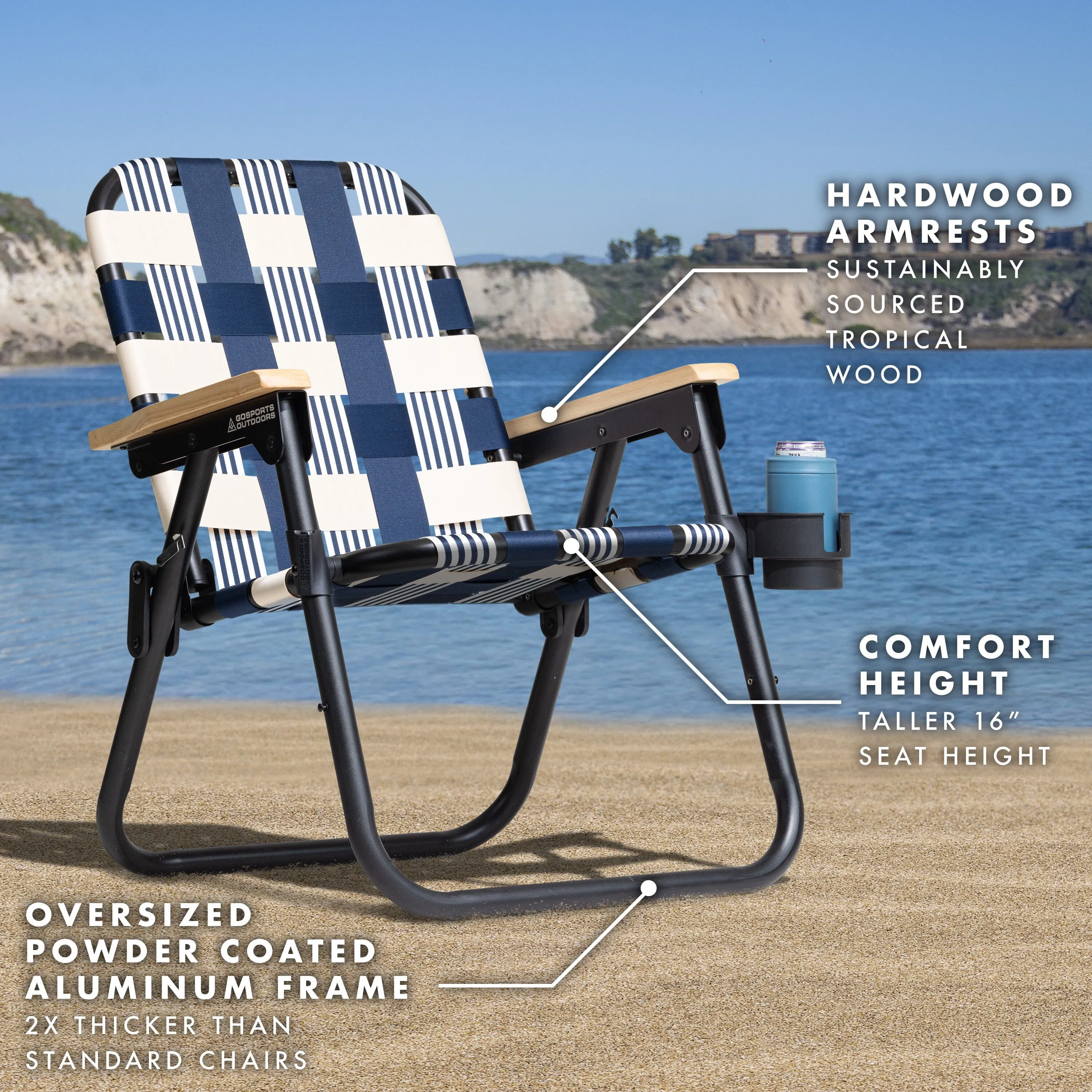 GoSports Outdoors WOVN Premium Beach & Camping Chair - LIDO
