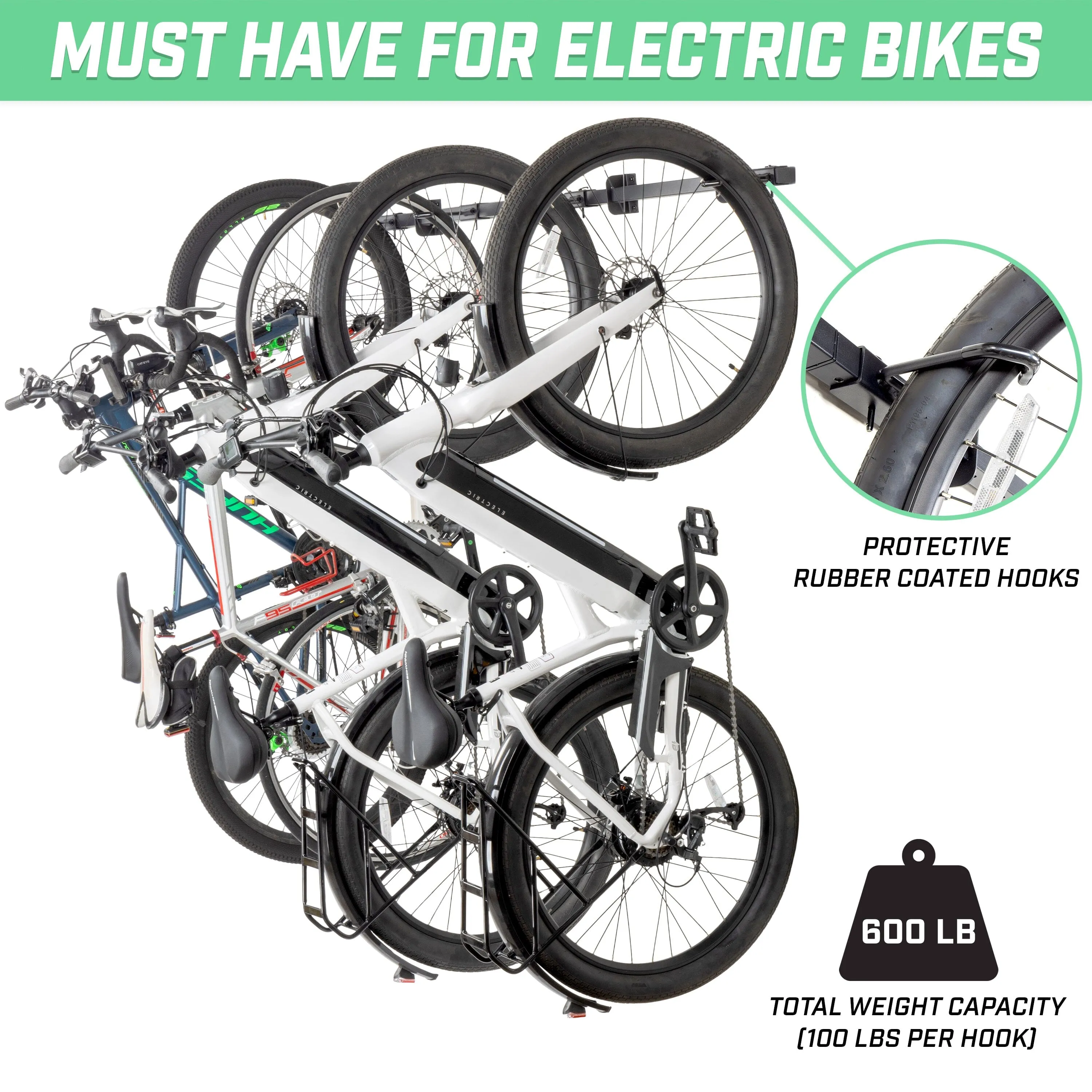 GoSports Wall Mounted Bike Rack for Garage