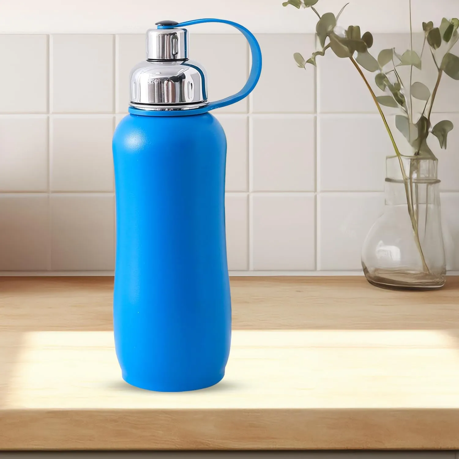Homestic Vacuum Insulated Water Bottle| Stainless Steel Sipper Water Bottle | Hot & Cold Water Bottle | Leakproof, BPA Free, Rustproof | 750 ML | Blue