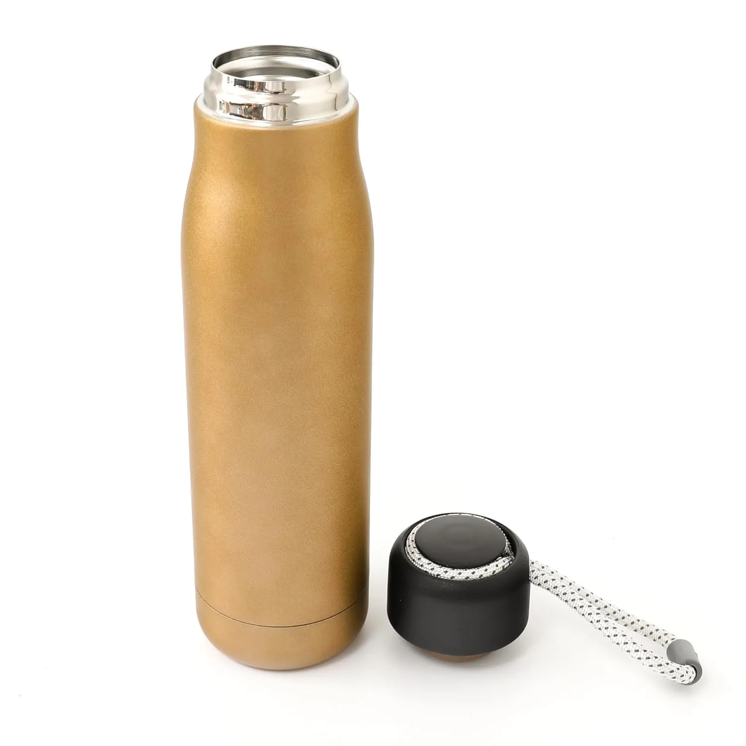 Homestic Vacuum Insulated Water Bottle | Stainless Steel Water Bottle | Hot & Cold Water Bottle | Leakproof, BPA Free, Rustproof | 550 ML | Brown