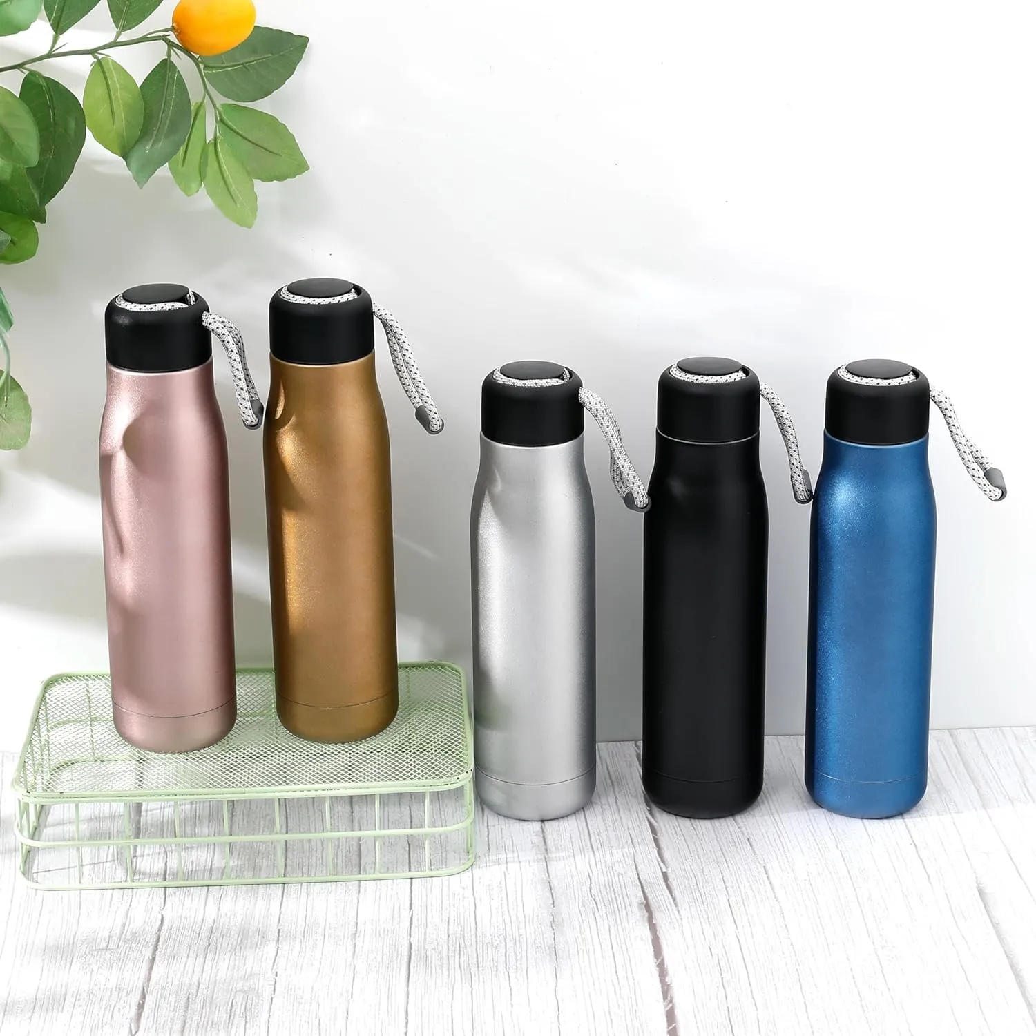 Homestic Vacuum Insulated Water Bottle | Stainless Steel Water Bottle | Hot & Cold Water Bottle | Leakproof, BPA Free, Rustproof | 550 ML | Brown