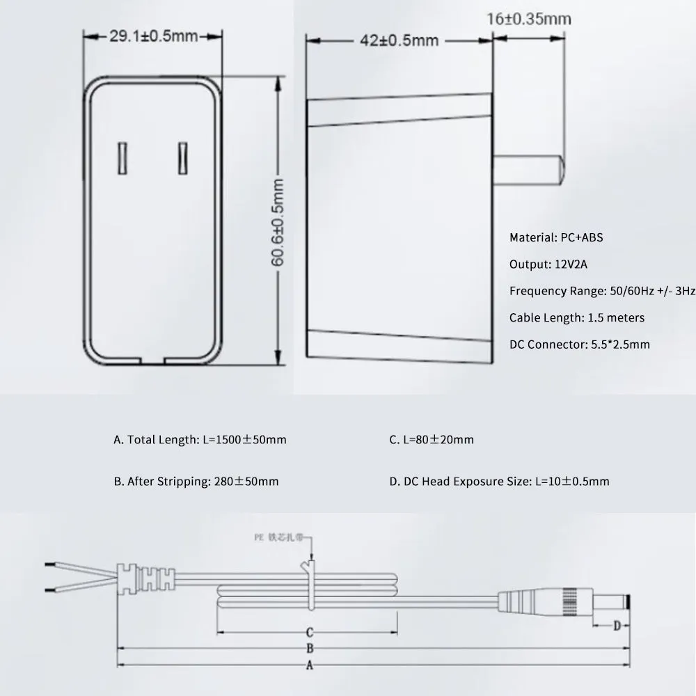 Industrial Power Adapter for Synexens TOF 3D Cameras Accessories CS20-P,CS40 and CS40pro