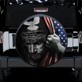 Jesus American Usa Flag Car Spare Tire Covers - Gift For Campers