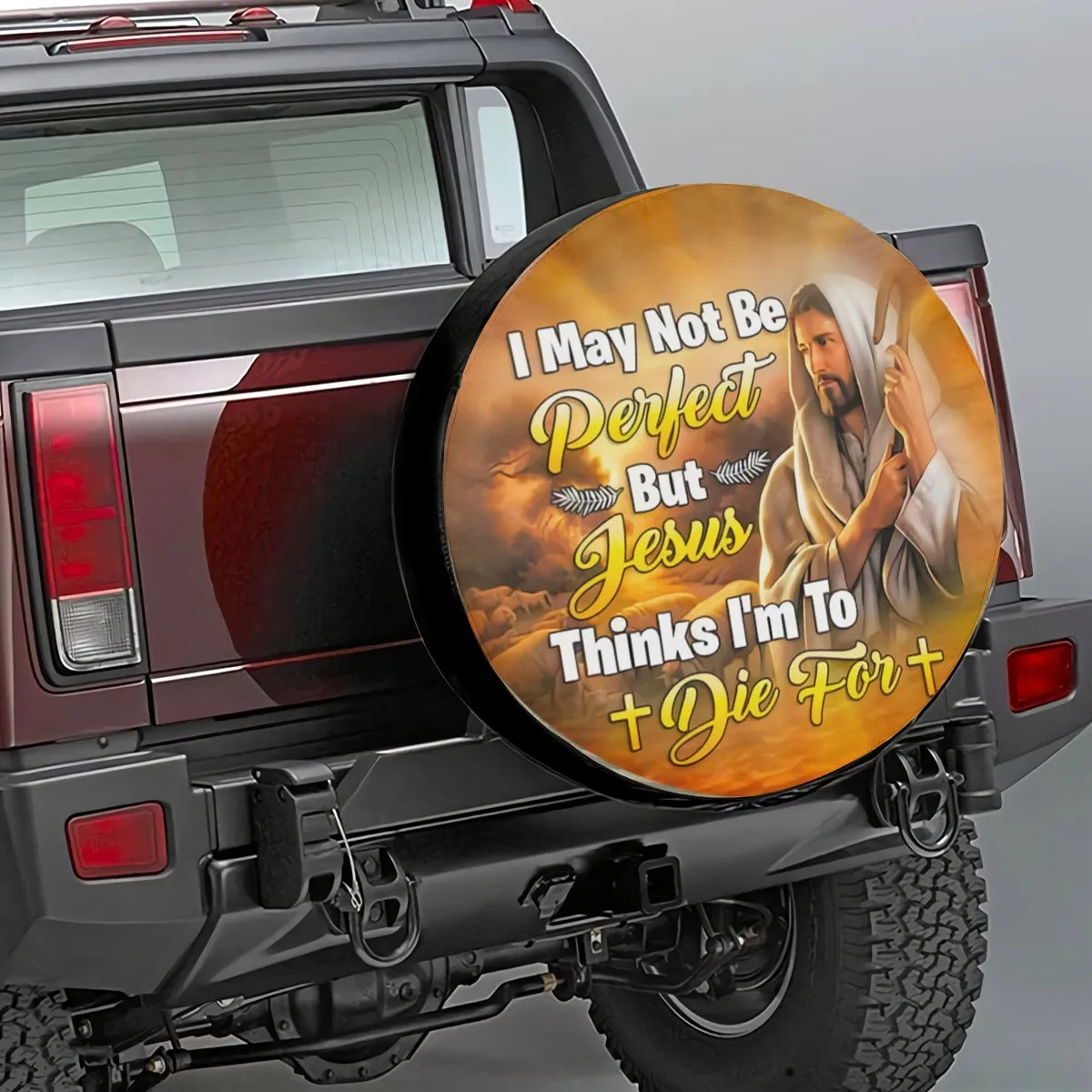 Jesus God Tire Cover - Jesus Savior Spare Tire Cover - Christian Tire Cover