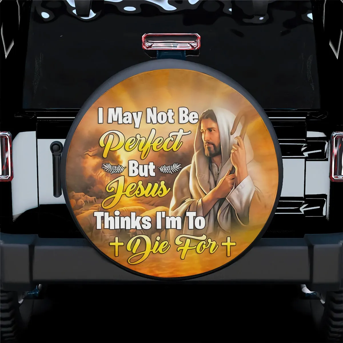 Jesus God Tire Cover - Jesus Savior Spare Tire Cover - Christian Tire Cover