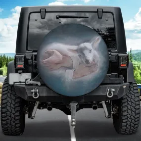 Jesus Shepherd Holding Lamb Chalk Drawing, God Hand Lamb Spare Tire Cover, Jesus Lover