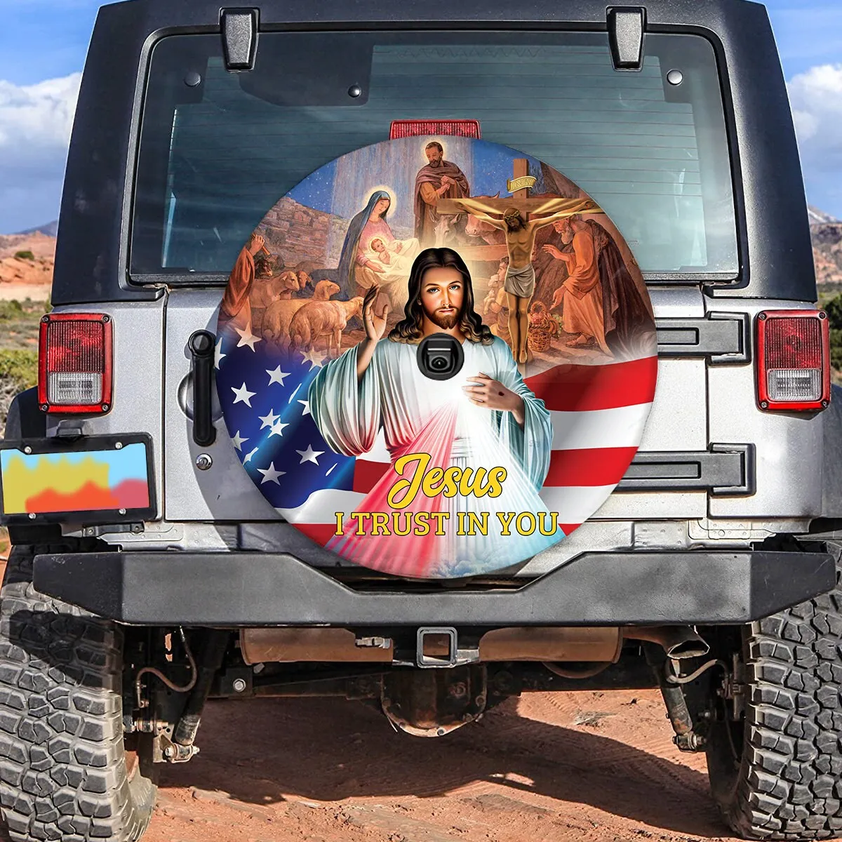 Jesus Spare Tire Cover - I Trust In You Tire Cover - Christian Tire Cover