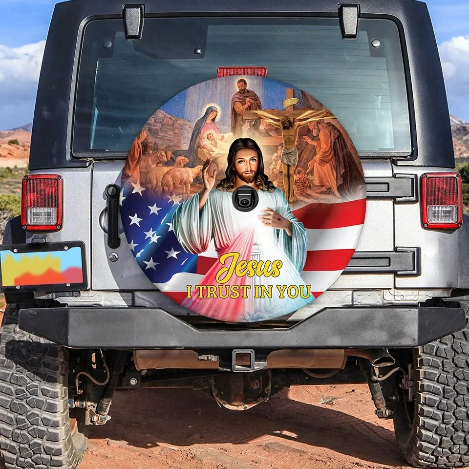 Jesus Spare Tire Cover - I Trust In You Tire Cover - Christian Tire Cover