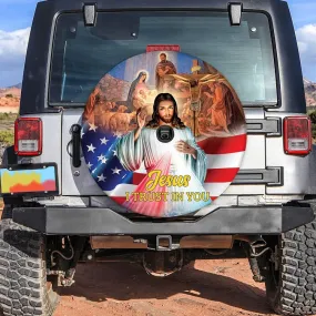Jesus Spare Tire Cover - I Trust In You Tire Cover - Christian Tire Cover
