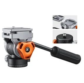 K&F Concept FH-03 Fluid Hydraulic Video Tripod Head with 360 Degree Panoramic Shooting, Arca Swiss QR Plate, 5Kg Max Load Capacity and 1/4" 3/8" Bottom Interface for Photography Videography | KF31-087