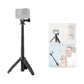 K&F Concept MS03 Compact Action Camera Mount Tripod and 33cm Retractable Selfie Stick for Insta360 DJI GoPro