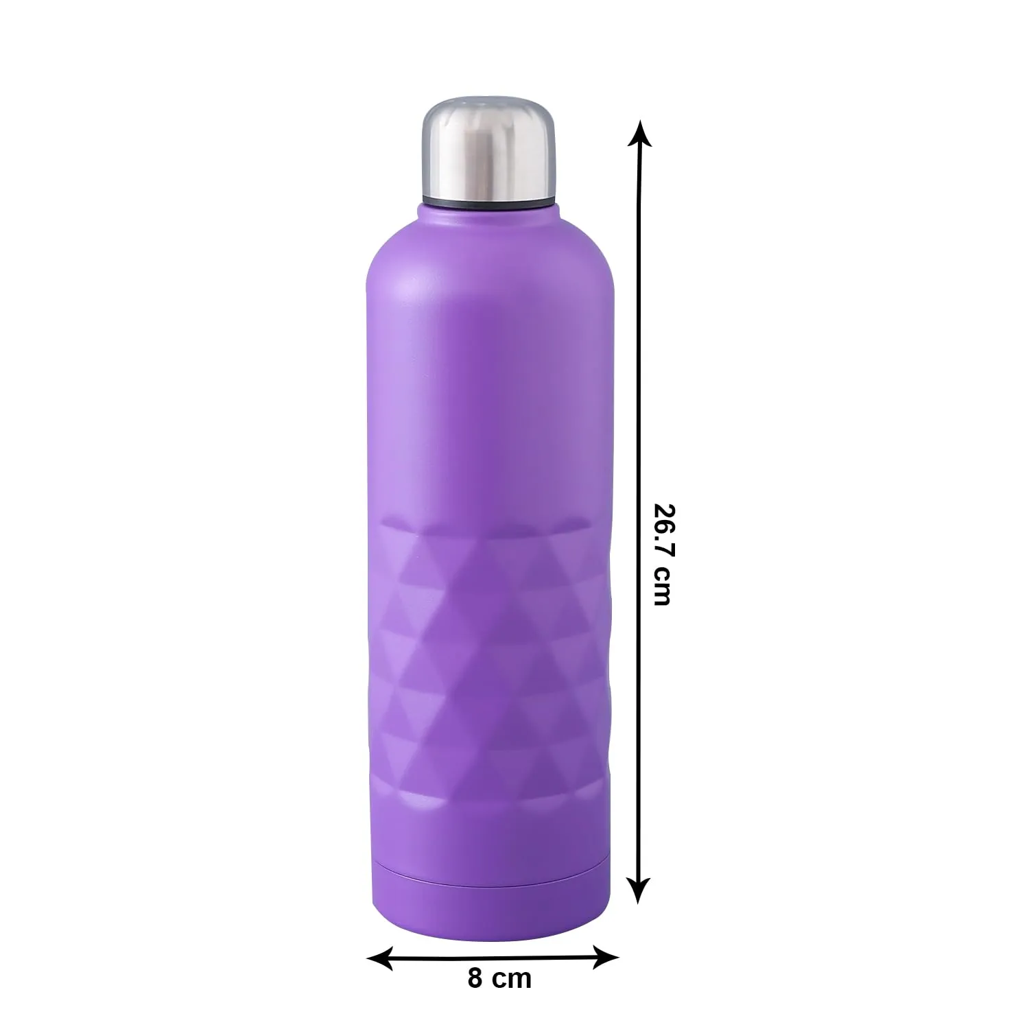 Kuber Industries Pack of 6 Vacuum Insulated Water Bottle | Stainless Steel Sipper Bottle with Handle | Hot & Cold Water Bottle | Leakproof, BPA Free, Rustproof | 750 ML | Purple