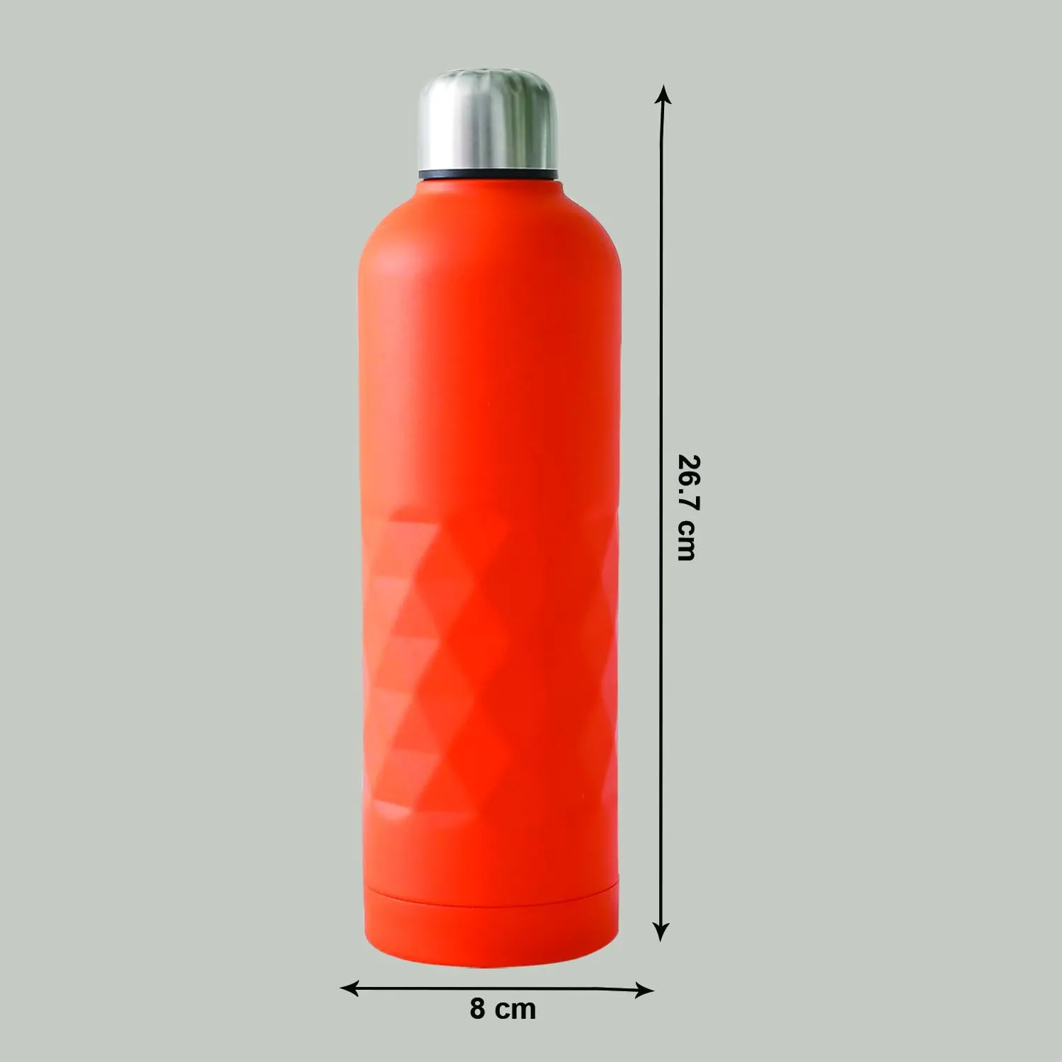 Kuber Industries Vacuum Insulated Water Bottle | Stainless Steel Water Bottle | Hot & Cold Water Bottle | Leakproof, BPA Free, Rustproof | 750 ML | Orange