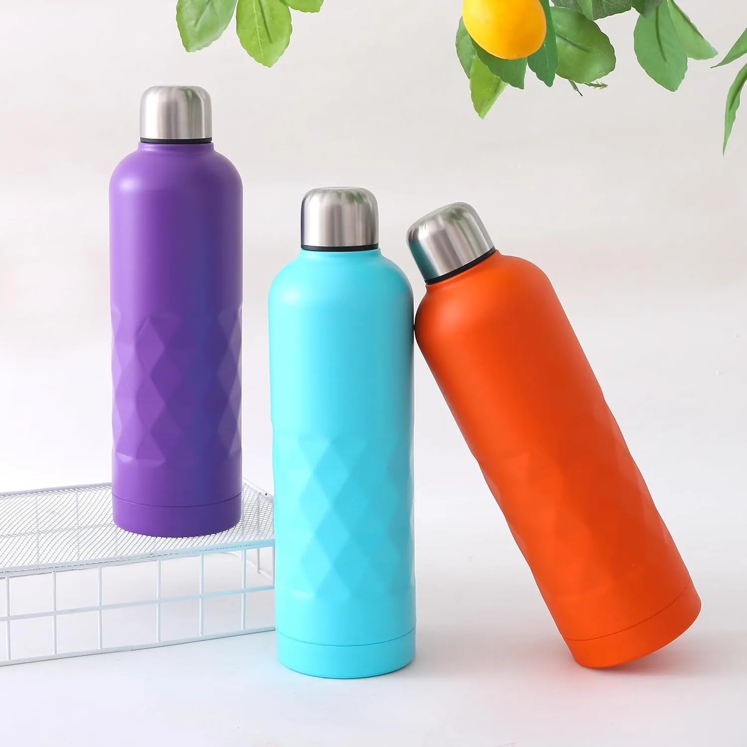 Kuber Industries Vacuum Insulated Water Bottle | Stainless Steel Water Bottle | Hot & Cold Water Bottle | Leakproof, BPA Free, Rustproof | 750 ML | Orange
