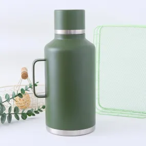 Kuber Industries Vacuum Insulated Water Bottle | Stainless Steel Water Bottle with Handle | Hot & Cold Water Bottle | Leakproof, BPA Free, Rustproof | 2000 ML | Green