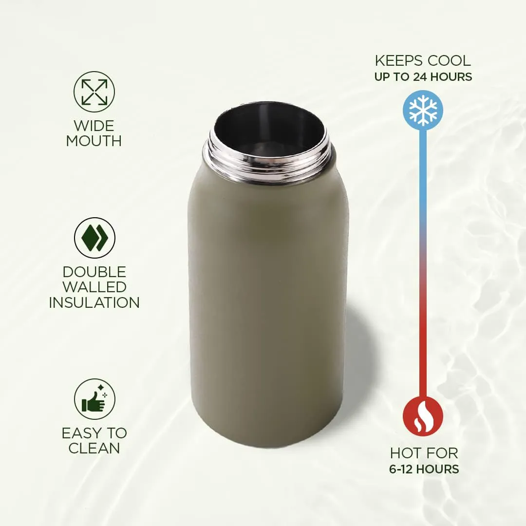 Kuber Industries Water Bottle | Vacuum Insulated Travel Bottle | Hot & Cold Water Bottle | Sipper Lid & Handle Water Bottle | 1000 ML | Pack of 3 | HH-22111D | HH-22111A | HH-22111B | Multi