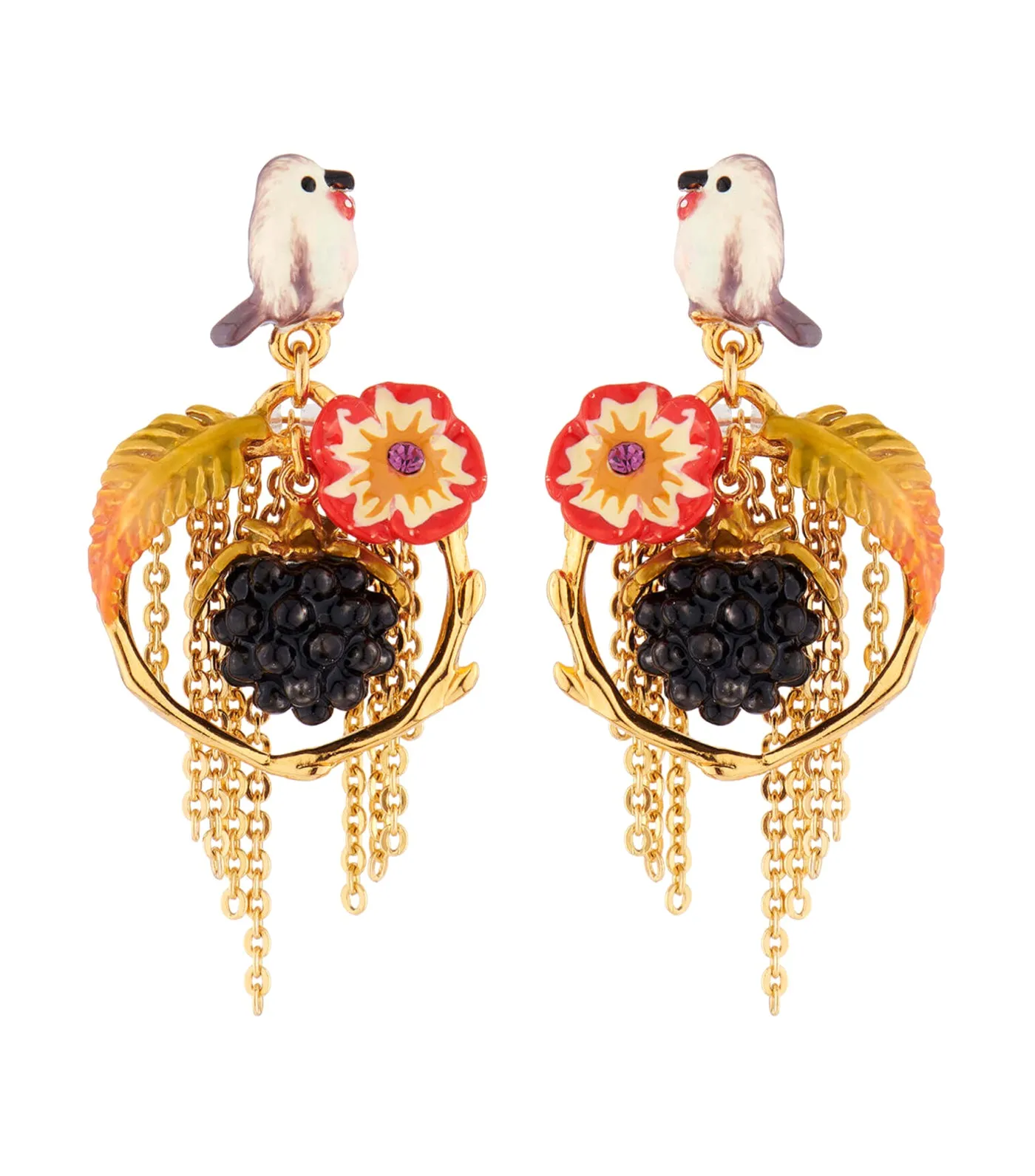 Les Nereides Robin Blackberry Stud Creole Earrings
