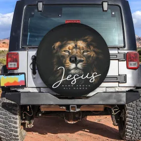 Lion Jesus Spare Tire Cover Jesus Name Abobe All Names Christian Gift - Jesus Gift Spare Tire Cover