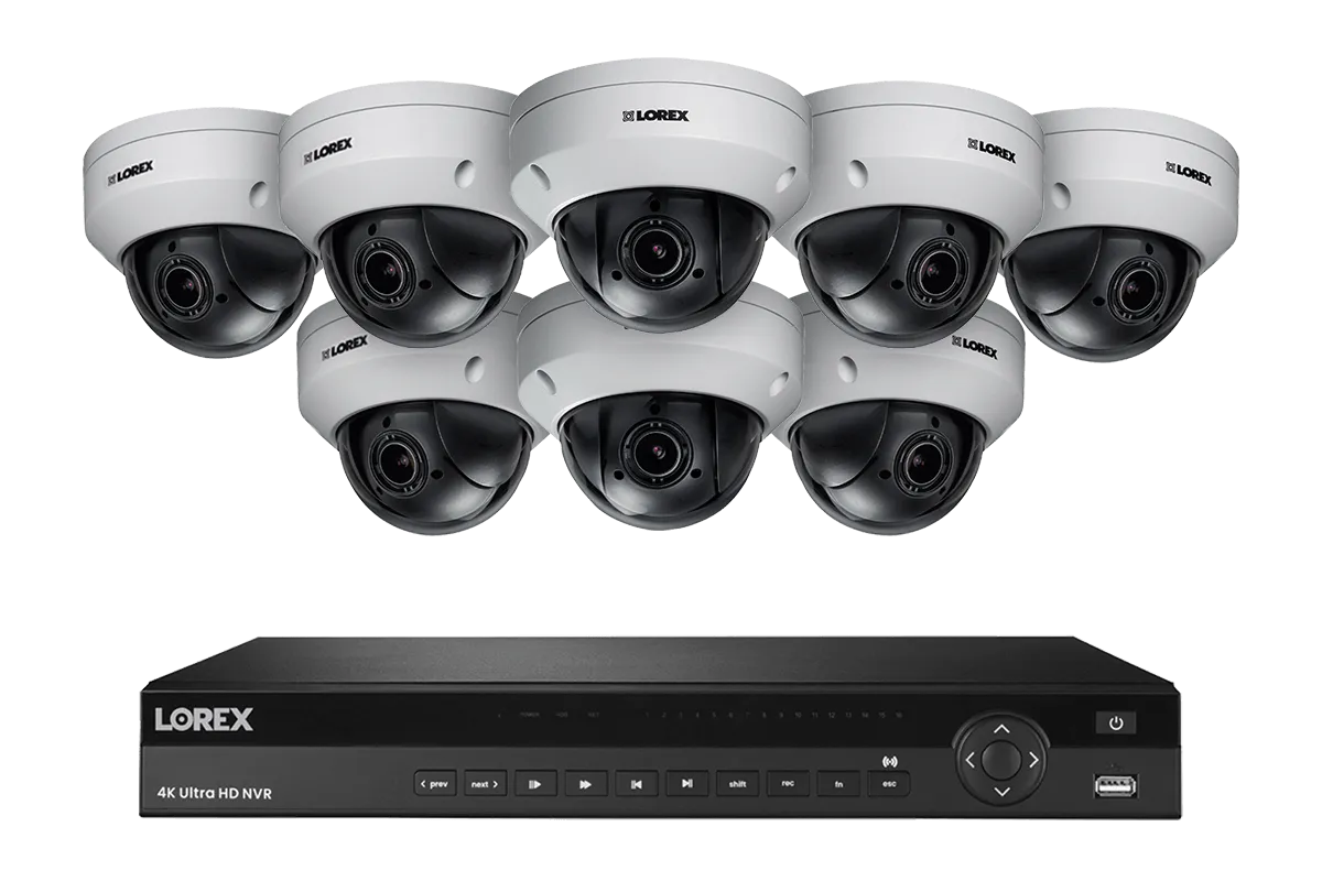 Lorex 16-Channel Wired NVR System with Eight Pan-Tilt-Zoom Outdoor Metal Cameras