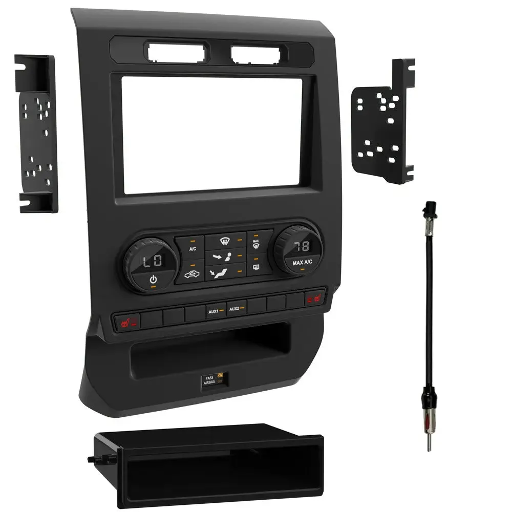 Metra 99-5849CH Single or Double DIN Dash Kit For Ford F-150 2015-2017 (with single-zone climate control)