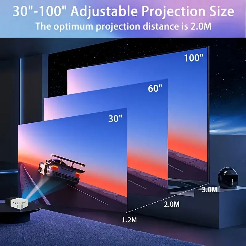Mini Portable High-Definition Movie Projector Bright 3000  Lumen HD LED Light Source With USB