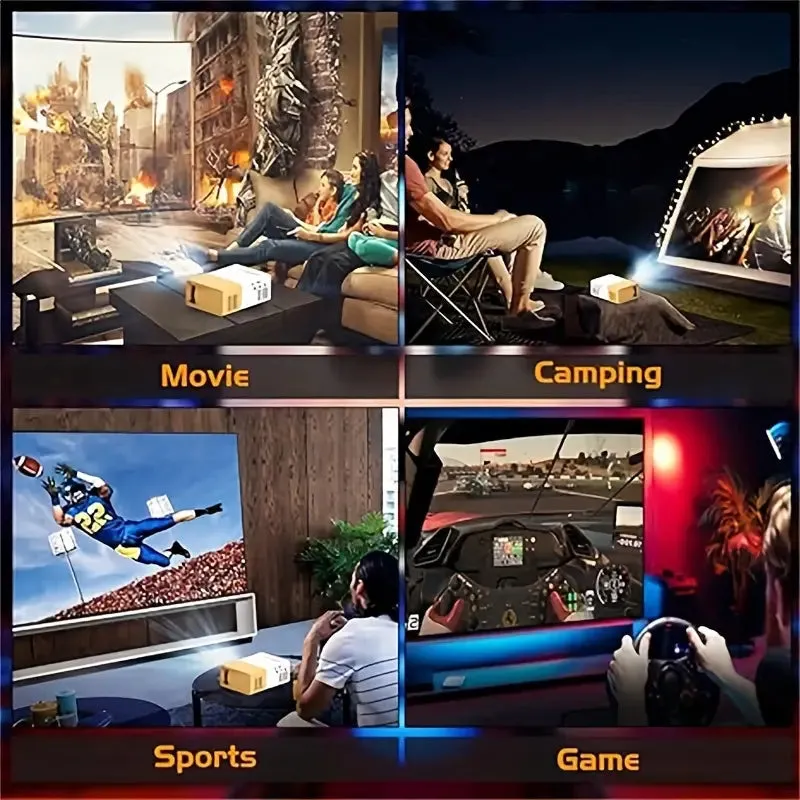 Mini Portable High-Definition Movie Projector Bright 3000  Lumen HD LED Light Source With USB