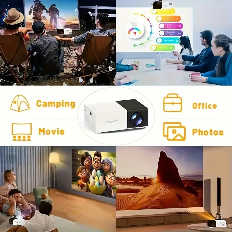 Mini Portable High-Definition Movie Projector Bright 3000  Lumen HD LED Light Source With USB