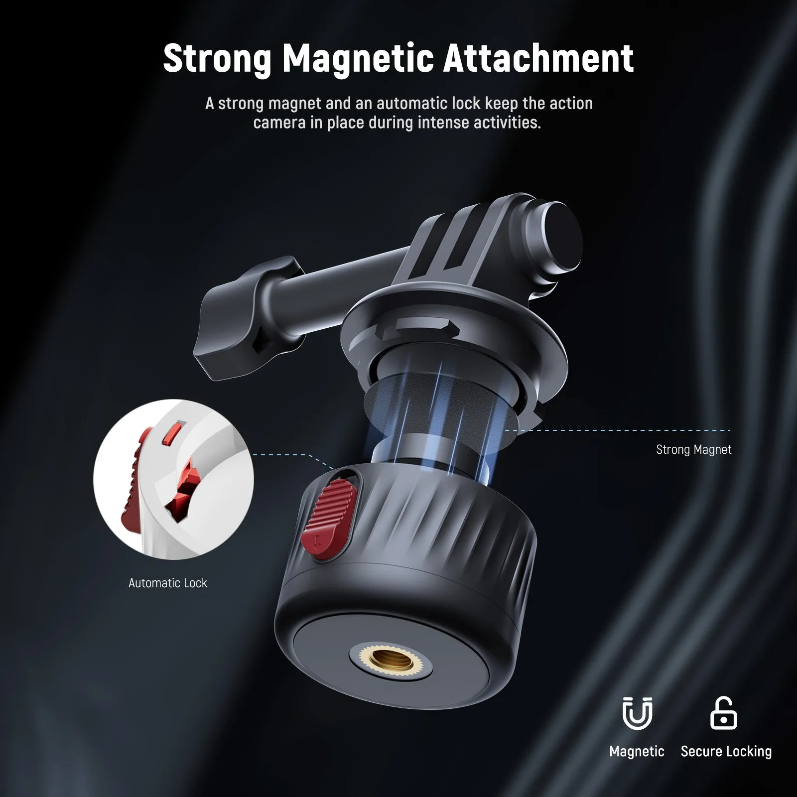 NEEWER GP-21 Magnetic Quick Release Tripod Mount Adapter Set For GoPro Hero