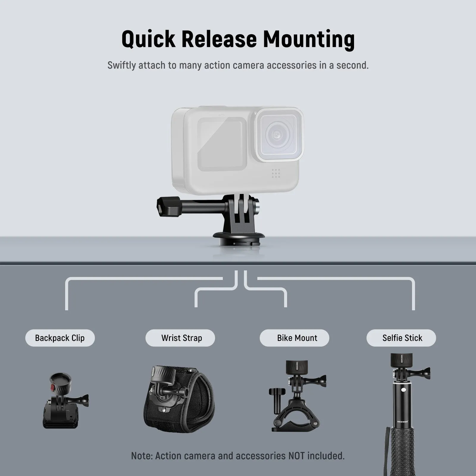 NEEWER GP-21 Magnetic Quick Release Tripod Mount Adapter Set For GoPro Hero