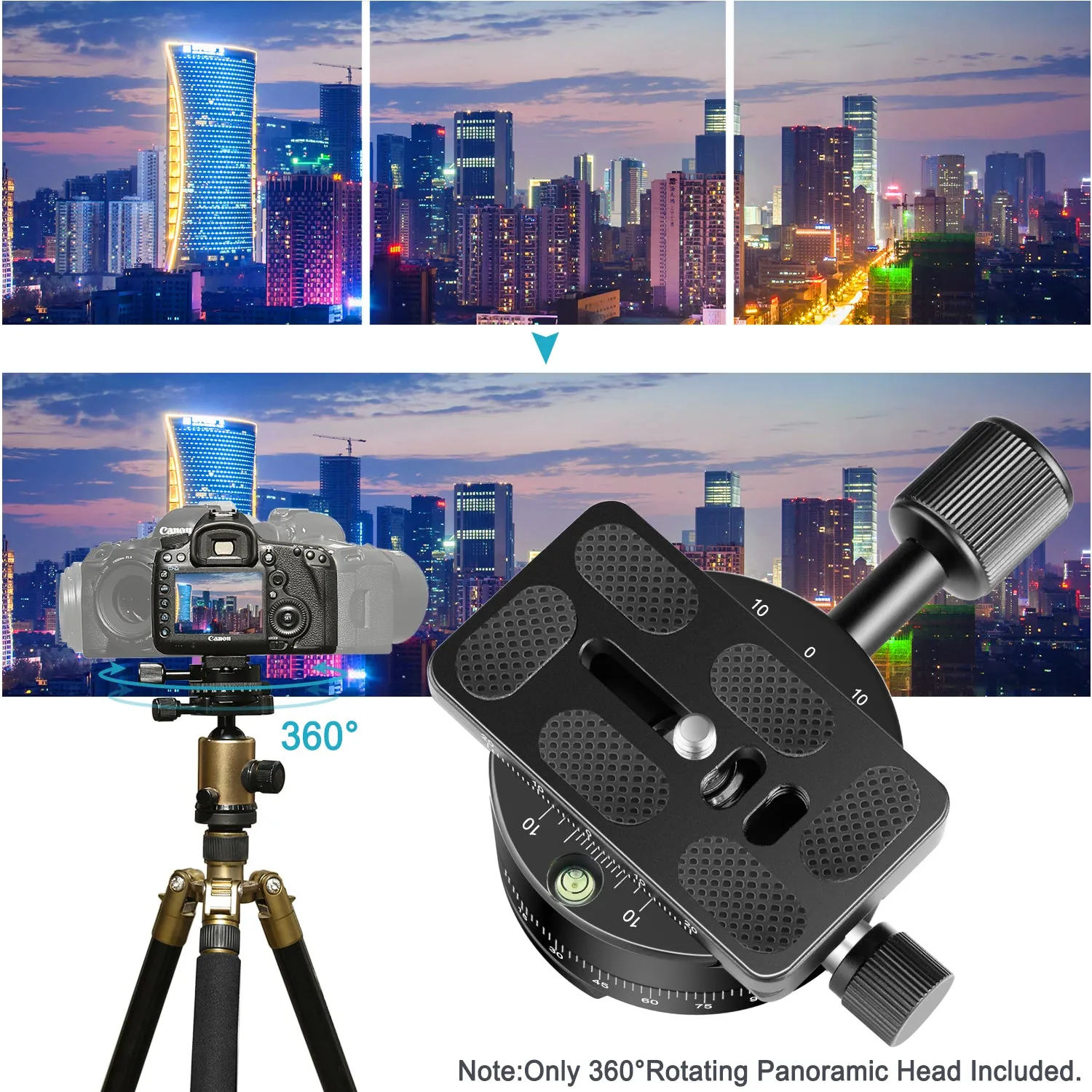 NEEWER Panoramic Tripod Head Bubble Level