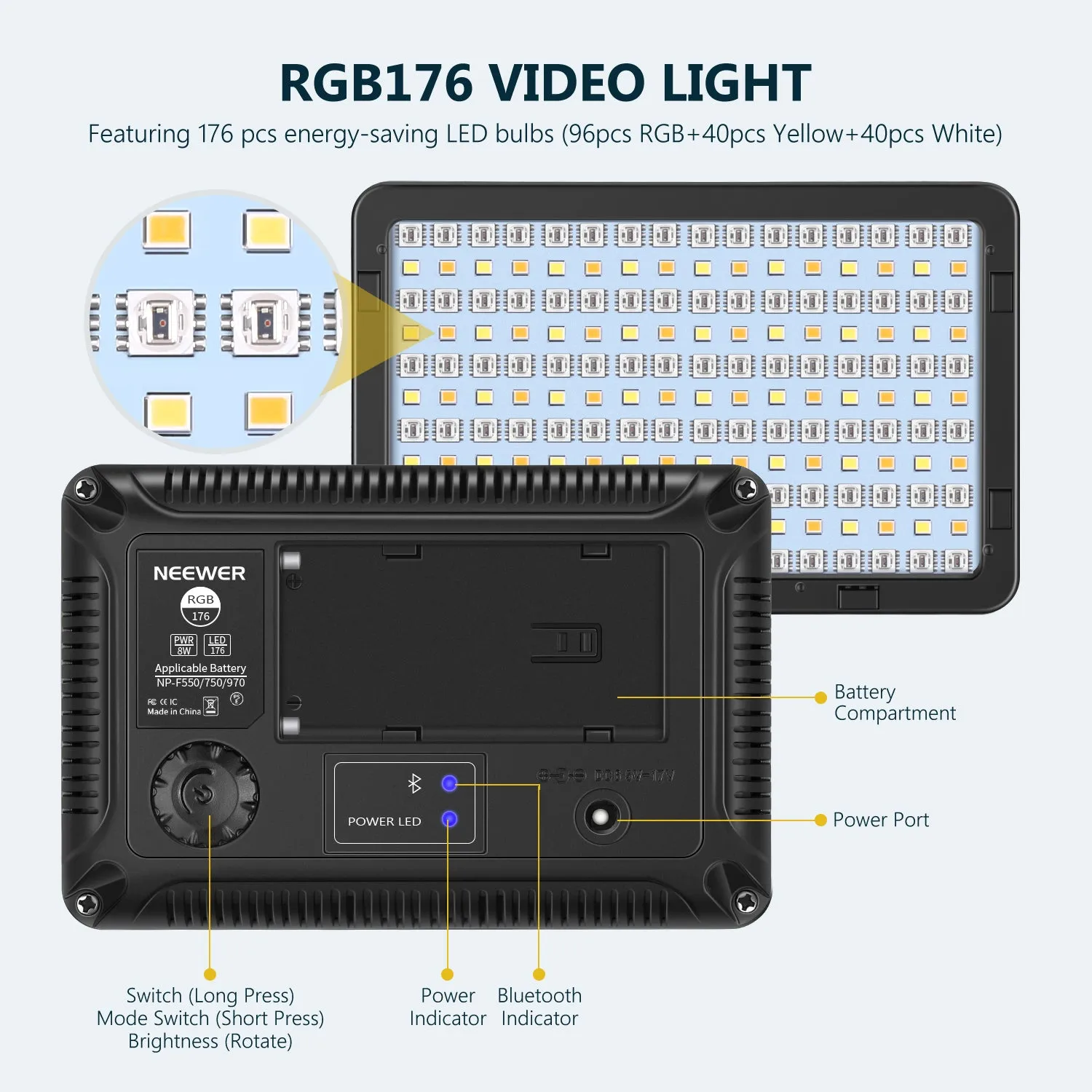 NEEWER RGB176 Video Light with APP Control