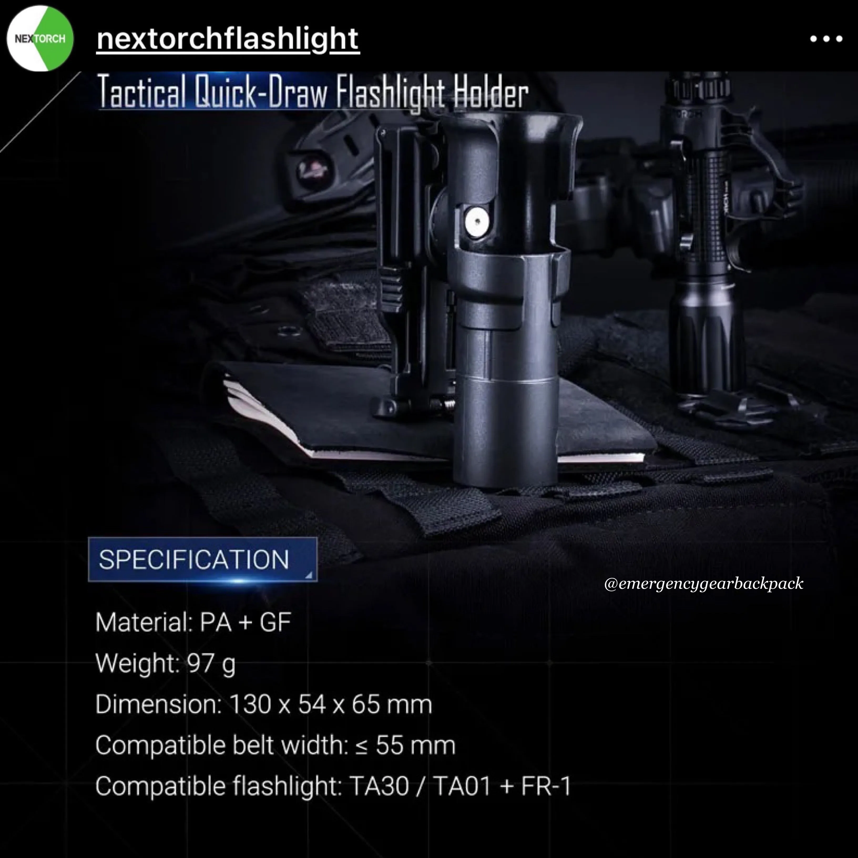 NEXTORCH TA20 Tri-Setting  Compact Tactical Flashlight 1000LMS 210M