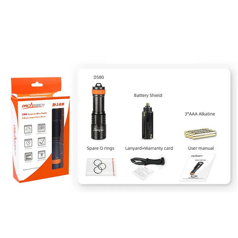 Orcatorch D580 Scuba Dive Light