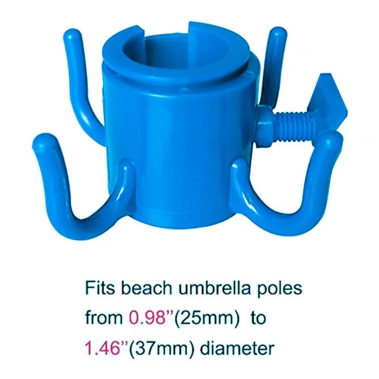 Outdoor Beach Umbrella Hook Nail Four Legs Hooks Garden Umbrella Plastic Four Prongs Hanger(Red)