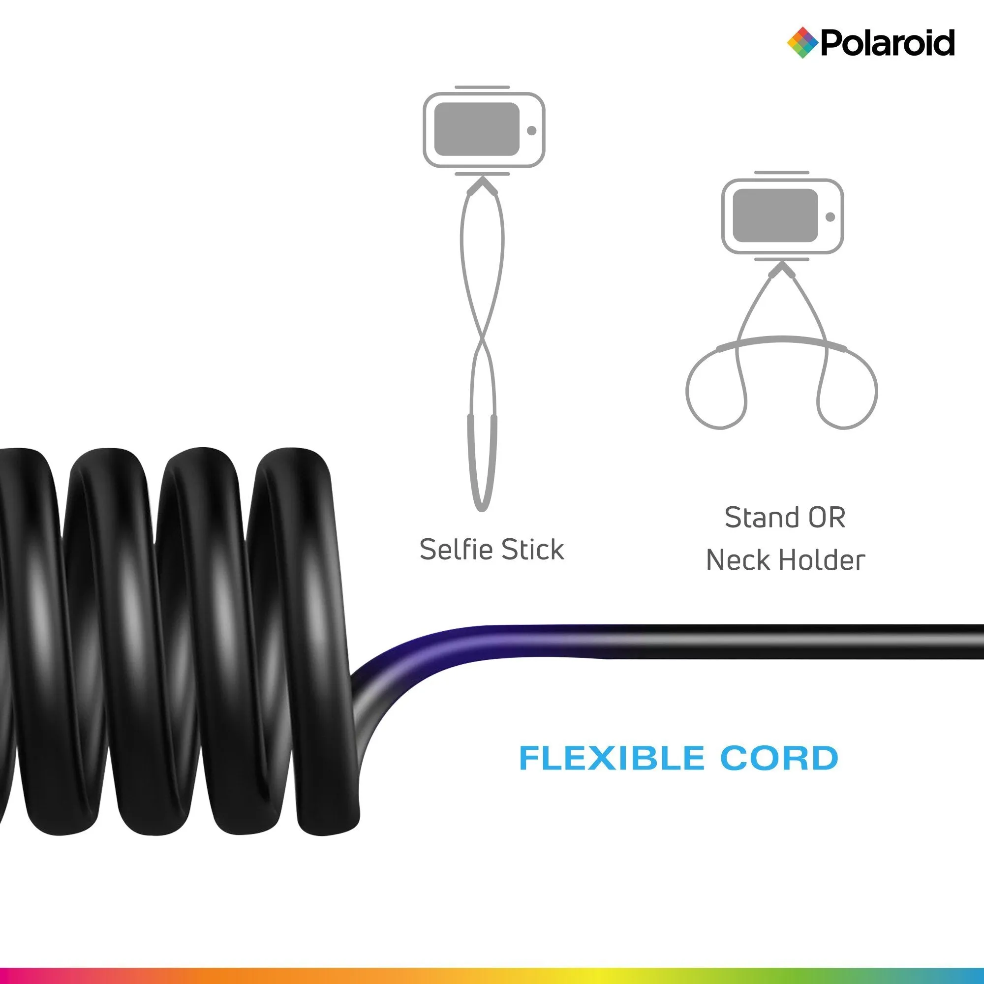 Polaroid FlexiblNeck Phone Holder, Gooseneck Hands Free Smartphone Mount - Adjustable Selfie Stick