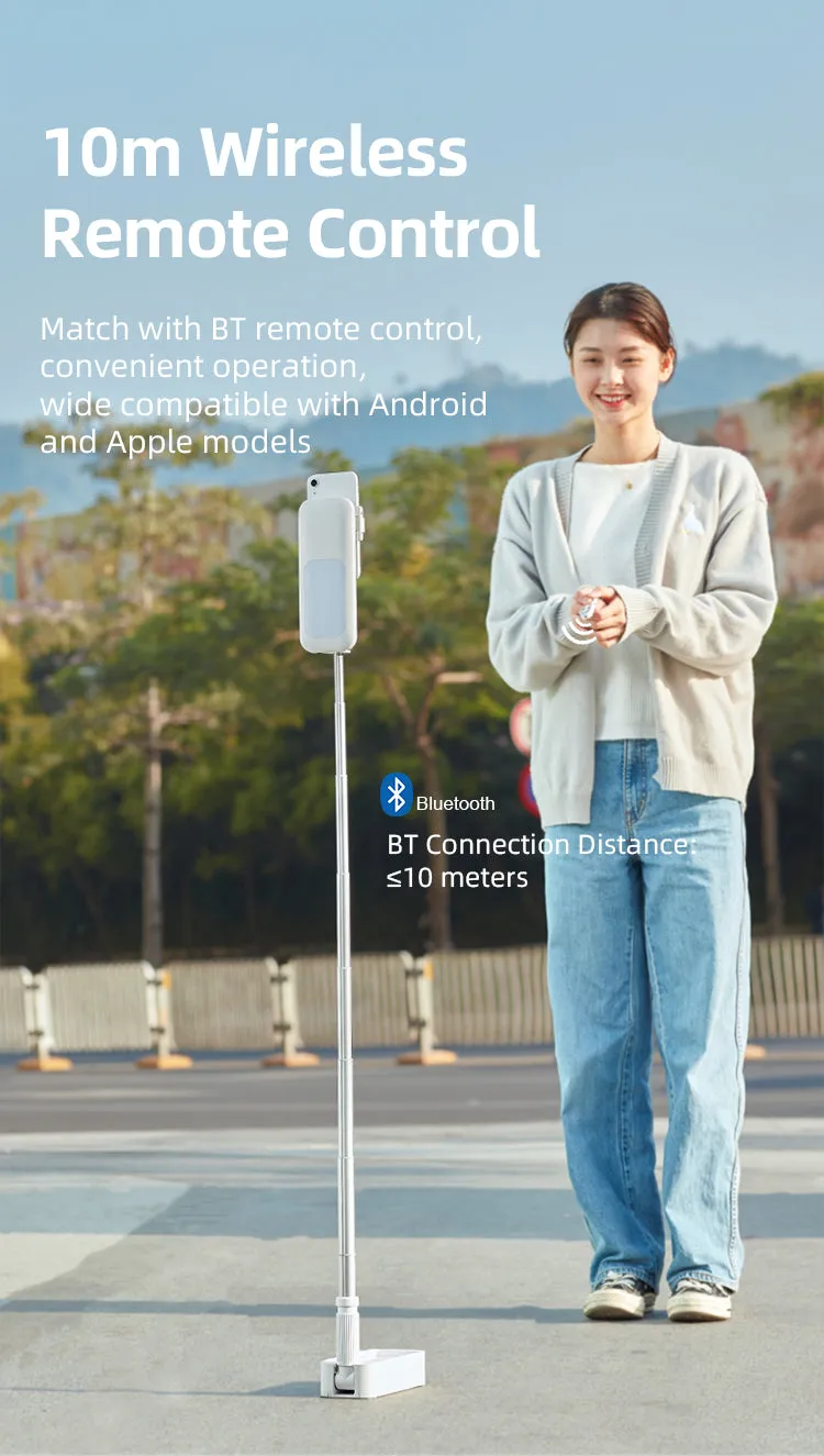 Portable Selfie Retractable LED Light Phone Holder With Remote Control - Premium Model
