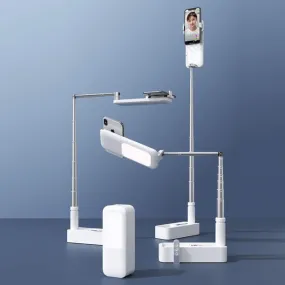 Portable Selfie Retractable LED Light Phone Holder With Remote Control - Premium Model