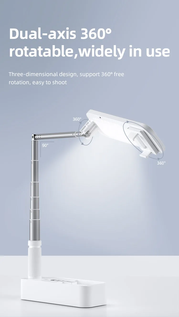 Portable Selfie Retractable LED Light Phone Holder With Remote Control - Premium Model
