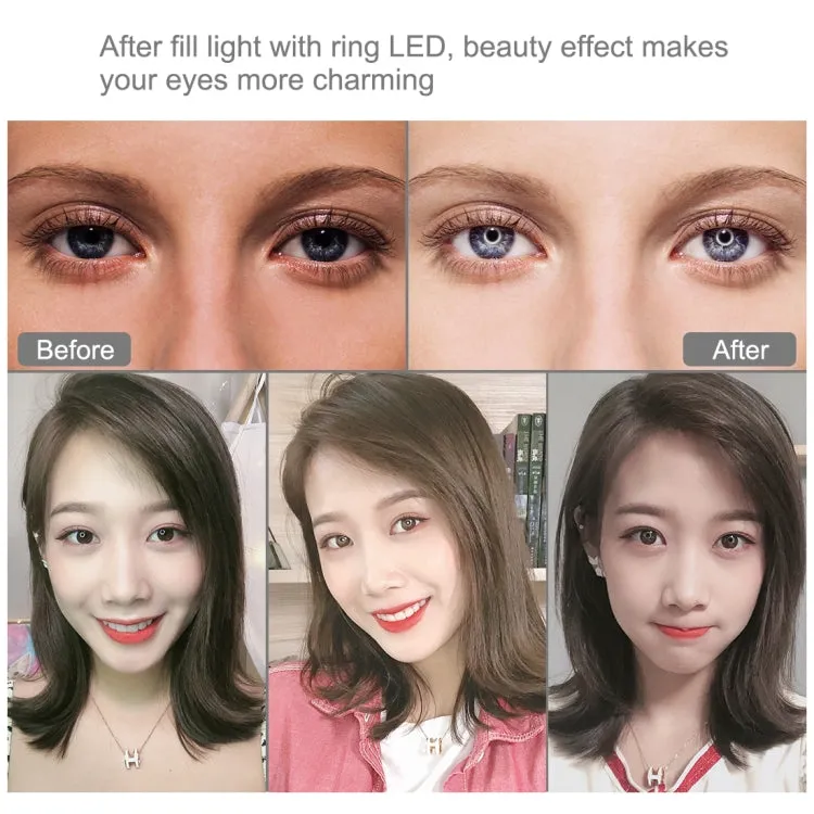 PULUZ 10.2 inch 26cm Light   1.1m Tripod Mount   Dual Phone Brackets USB 3 Modes Dimmable Dual Color Temperature LED Curved Diffuse Light Ring Vlogging Selfie Photography Video Lights with Phone Clamp & Selfie Remote Control