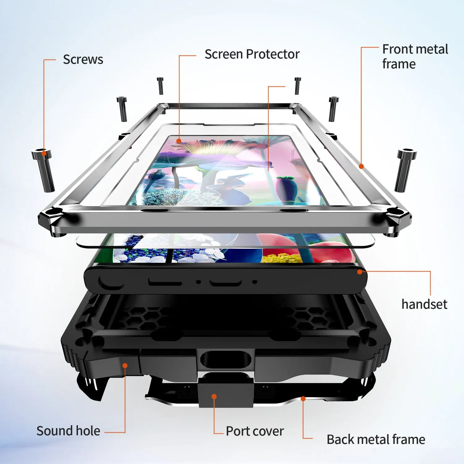 R-Just King Kong Kickstand Lens Protector IP54 Metal Outdoor Military Heavy Duty Case Cover