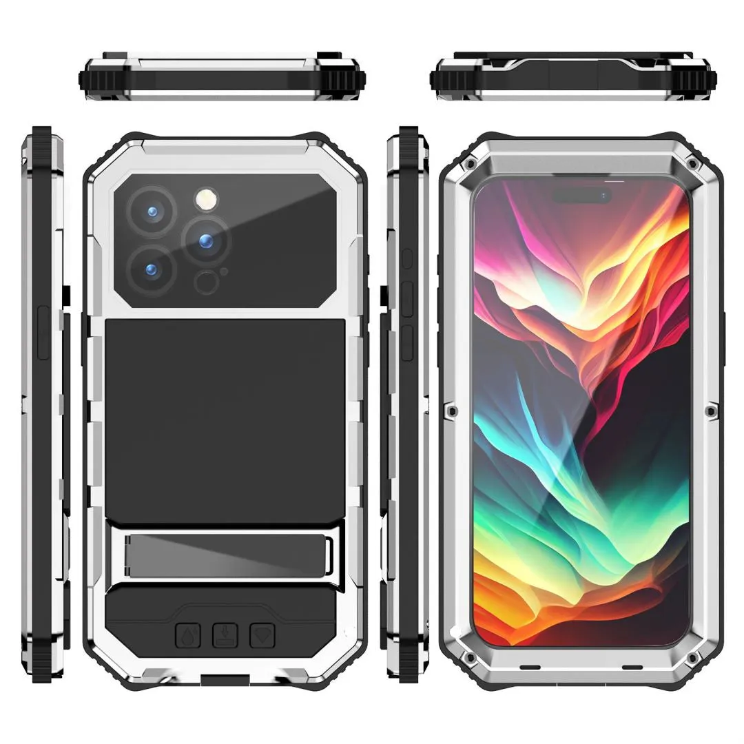 R-Just King Kong Kickstand Lens Protector IP54 Metal Outdoor Military Heavy Duty Case Cover