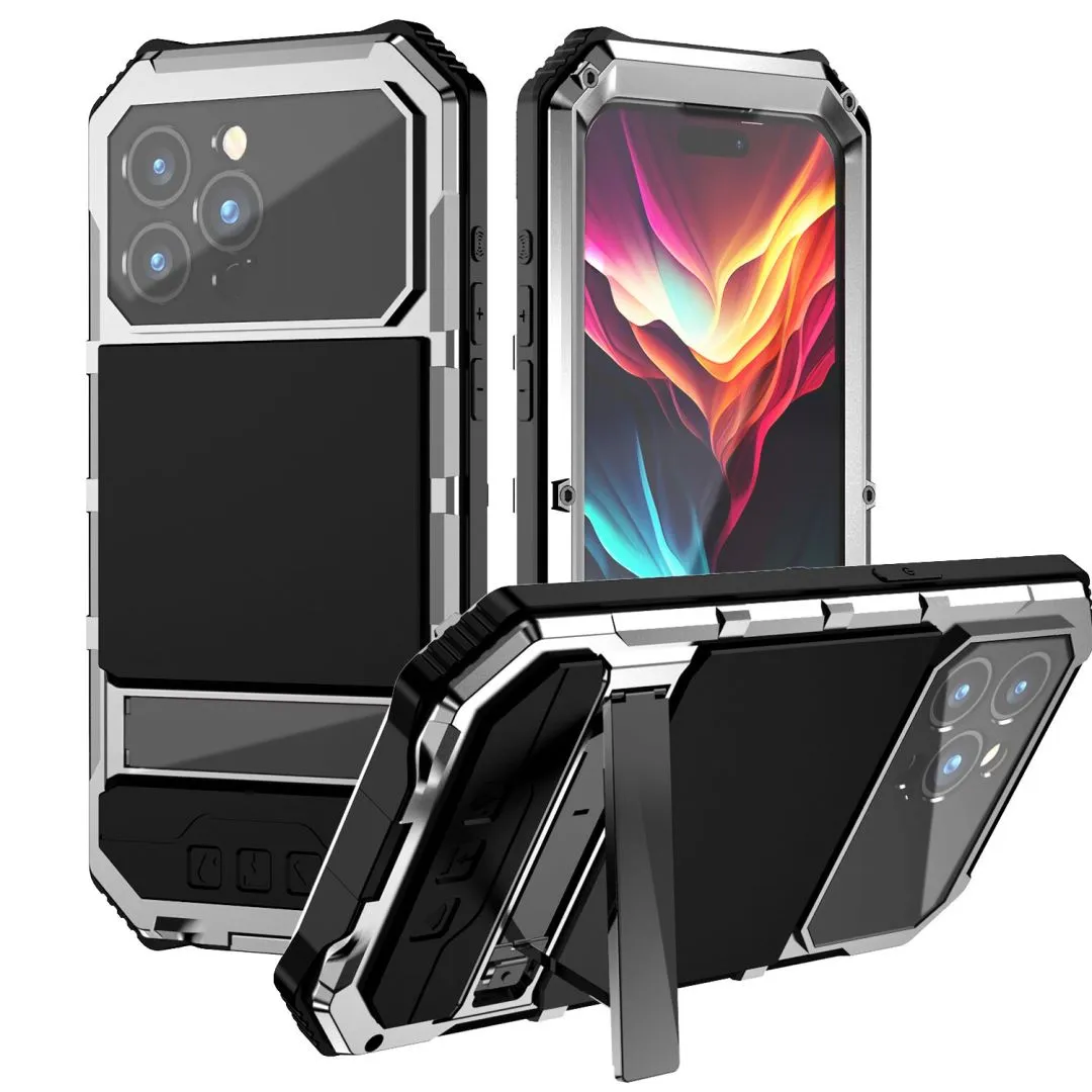 R-Just King Kong Kickstand Lens Protector IP54 Metal Outdoor Military Heavy Duty Case Cover